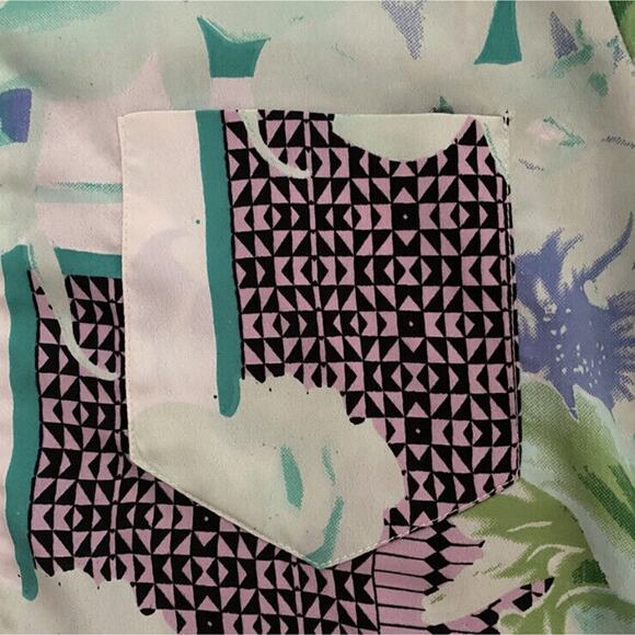 Walter Baker Mixed Print Top Sheer Pastels Women Size Small Pink Green Black - Picture 6 of 6